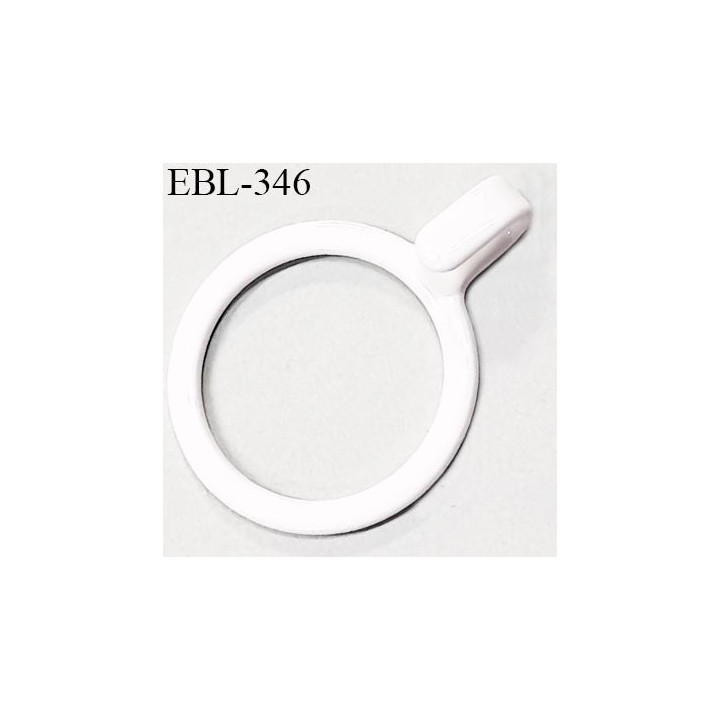 Anneau crochet métallique 11 mm  blanc brillant laqué pour soutien gorge diamètre intérieur 11 mm prix à l'unité haut de gamme