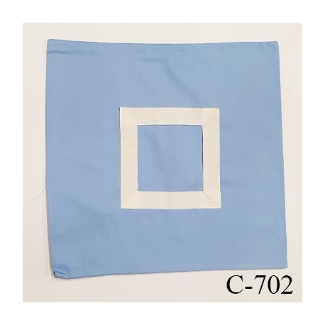 Housse de coussin à broder 40 X 40 cm couleur bleu