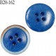 Bouton 20 mm pvc très haut de gamme couleur bleu et marron 4 trous diamètre 20 mm épaisseur 3.5 mm