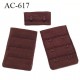 Agrafe attache 38 mm rallonge extension de soutien gorge 2 crochets longueur 55 mm couleur chocolat