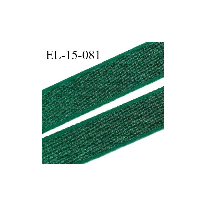 Elastique 16 mm bretelle et lingerie couleur vert bouteille brillant fabrication France largeur 16 mm prix au mètre