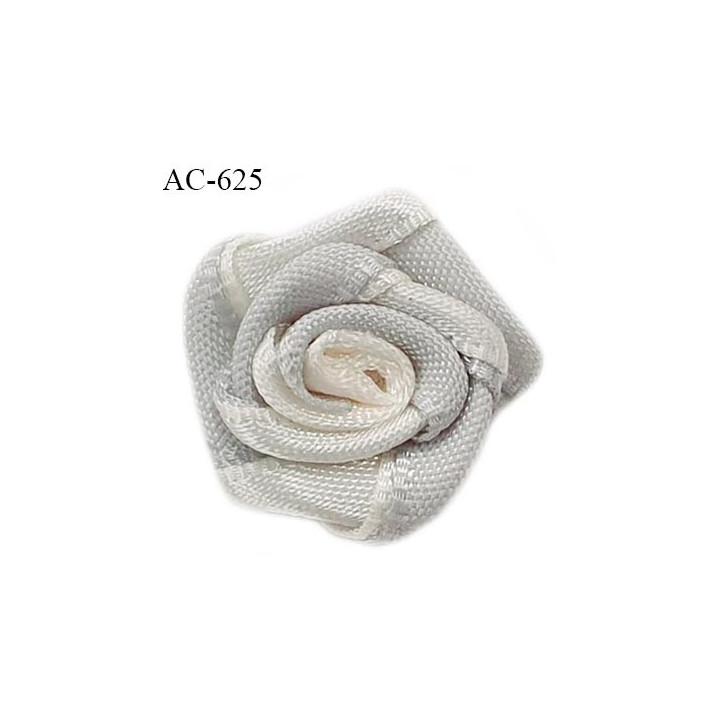 Noeud lingerie fleur 20 mm haut de gamme couleur ivoire et gris diamètre 20 mm