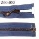 fermeture zip à glissière haut de gamme marque RIRI longueur 60 cm couleur bleu séparable largeur 3 cm