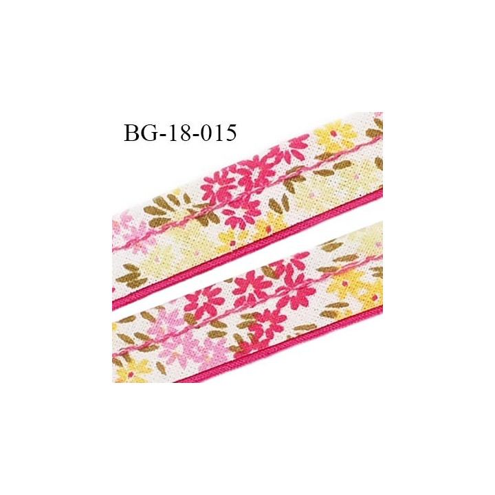 Biais galon 18 mm double biais plié coloris coloris rose largeur 18 mm