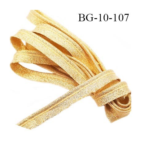 Passepoil 10 mm couleur or gold brillant superbe largeur 10 mm lien cordon coton intérieur 2 mm largeur 10 mm prix du mètre