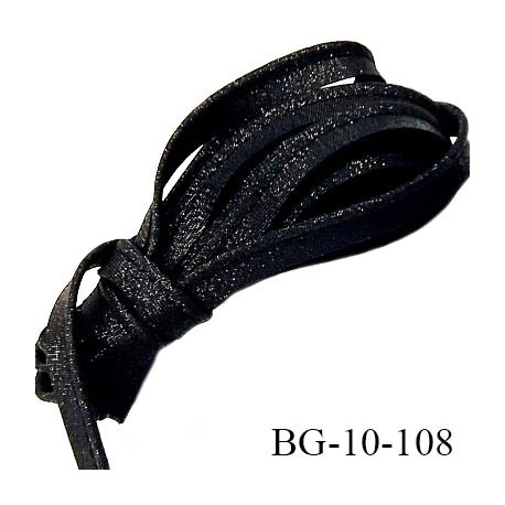 Passepoil 10 mm couleur noir brillant superbe largeur 10 mm lien cordon coton intérieur 2 mm largeur 10 mm prix du mètre