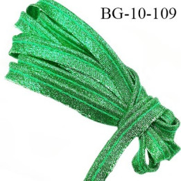 Passepoil 10 mm couleur vert brillant superbe largeur 10 mm  lien cordon coton intérieur 2 mm  largeur 10 mm  prix du mètre