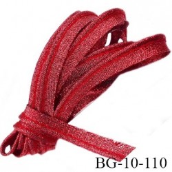 Passepoil 10 mm couleur rouge brillant lurex superbe largeur 10 mm lien coton intérieur 2 mm largeur 10 mm prix du mètre