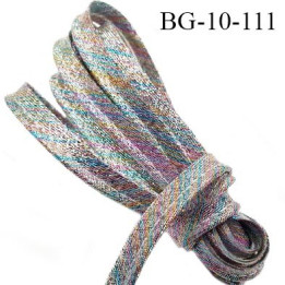 Passepoil 10 mm couleur arc en ciel brillant superbe largeur 10 mm  lien  coton intérieur 2 mm  largeur 10 mm  prix du mètre