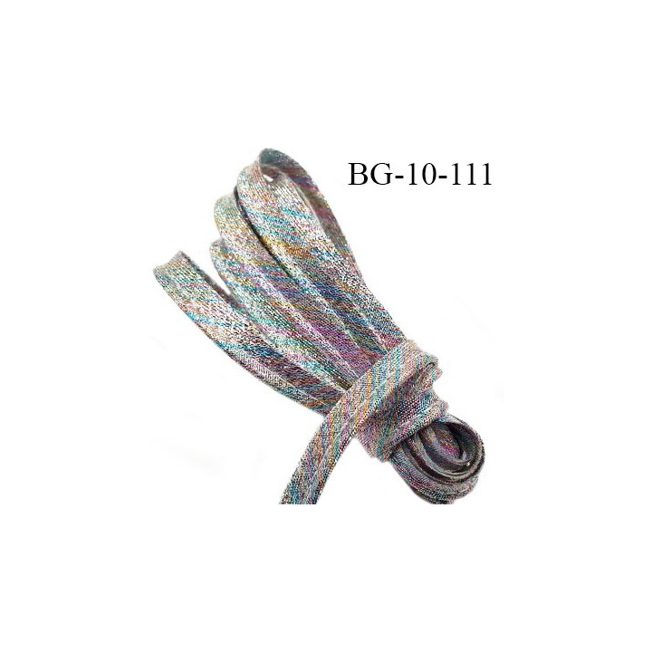 Passepoil 10 mm couleur arc en ciel brillant superbe largeur 10 mm  lien  coton intérieur 2 mm  largeur 10 mm  prix du mètre