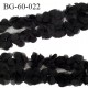 biais galon motif fleurs couleur noir largeur 60 mm largeur tulle 75 mm vendu au mètre