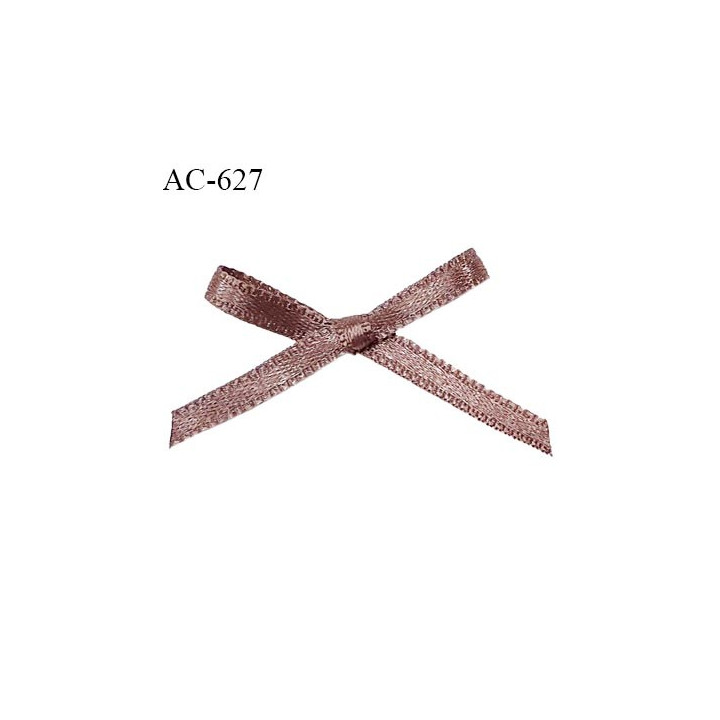 Noeud lingerie satin 38 mm haut de gamme couleur bois de rose largeur 38 mm hauteur 24 mm