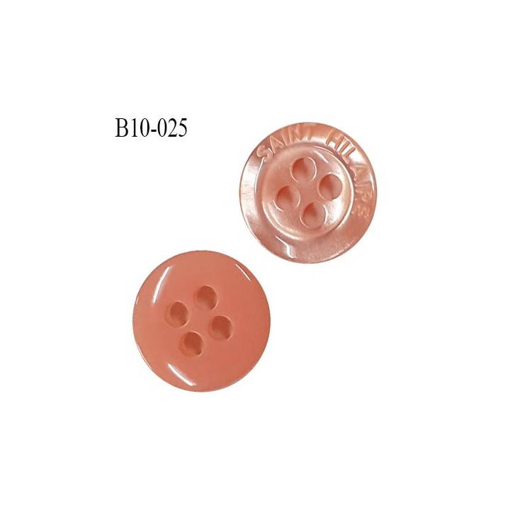Bouton 10 mm très haut de gamme Saint Hilaire pvc couleur saumon 4 trous