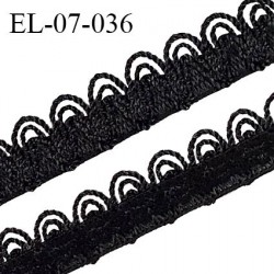 Elastique lingerie 7 mm picots couleur noir largeur élastique 7 mm + largeur picots 5 mm prix au mètre