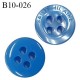 Bouton 10 mm très haut de gamme Saint Hilaire pvc couleur bleu 4 trous