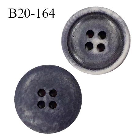 Bouton 20 mm pvc couleur gris marbré 4 trous diamètre 20 mm épaisseur 4 mm prix à l'unité