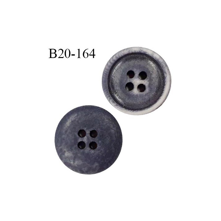Bouton 20 mm pvc couleur gris marbré 4 trous diamètre 20 mm épaisseur 4 mm prix à l'unité