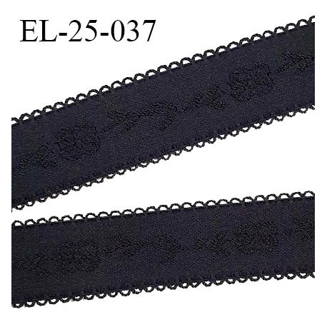 Elastique 27 mm picot bretelle et lingerie couleur noir avec motif floral largeur 27 mm prix au mètre