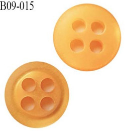 bouton 9 mm  pvc très haut de gamme bouton de grande marque couleur orange 4 trous diamètre 9 millimètres