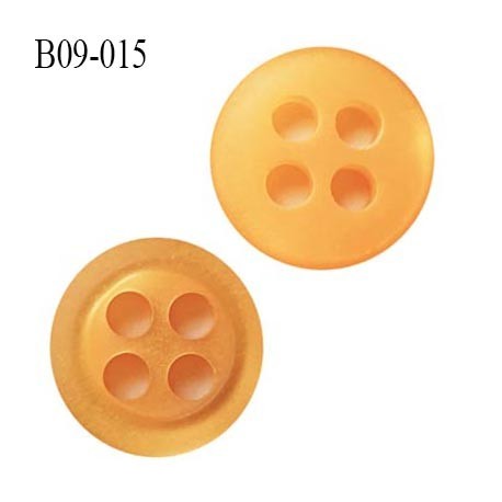 bouton 9 mm pvc très haut de gamme bouton de grande marque couleur orange 4 trous diamètre 9 millimètres