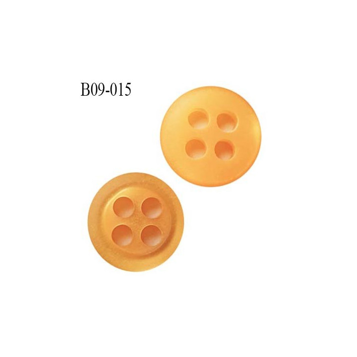 bouton 9 mm  pvc très haut de gamme bouton de grande marque couleur orange 4 trous diamètre 9 millimètres
