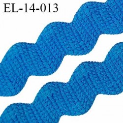 Elastique lingerie 14 mm croquet serpentine couleur bleu curaçao grande marque fabriqué en France largeur 14 mm prix au mètre