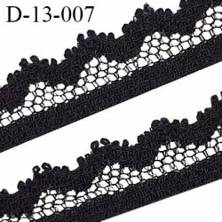 Dentelle 13 mm haut de gamme couleur noir largeur 13 mm prix au mètre