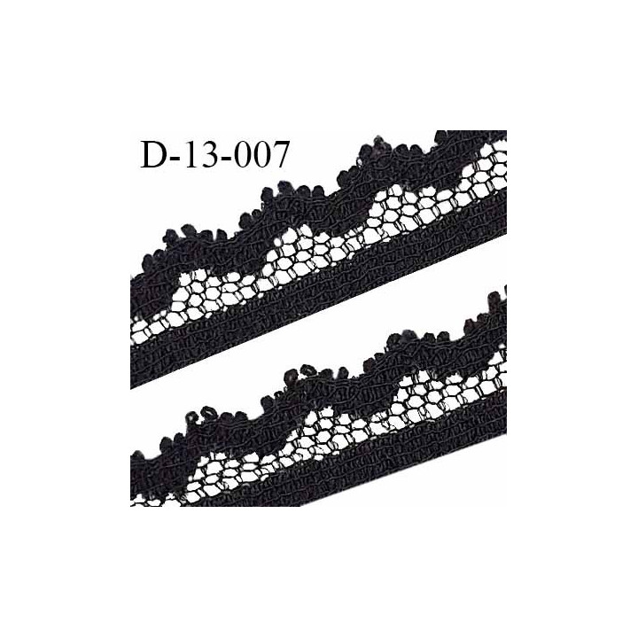 Dentelle 14 mm haut de gamme couleur noir largeur 14 mm prix au mètre