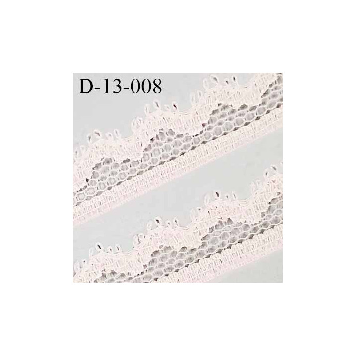 Dentelle 13 mm haut de gamme couleur rose blush largeur 13 mm prix au mètre