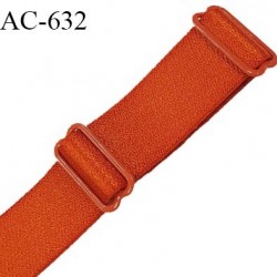 Bretelle 19 mm lingerie SG 2 barrettes couleur orange cuivré largeur 19 mm longueur 42 cm très haut de gamme prix à la pièce