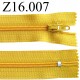 fermeture éclair longueur 16 cm couleur jaune non séparable zip nylon largeur 2.5 cm