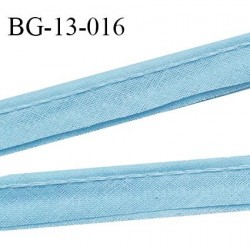 biais galon ruban passepoil en coton couleur bleu ciel avec cordon en coton très solide largeur 13 mm vendu au mètre
