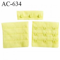 Agrafe attache 57 mm rallonge de soutien gorge 3 rangés 3 crochets largeur 57 mm hauteur 55 mm couleur jaune