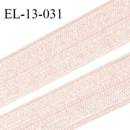 Elastique pré plié 13 mm lingerie couleur beige rosé brillant grande marque fabriqué en France  largeur 13 mm prix au mètre