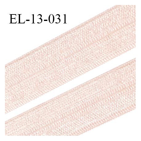 Elastique pré plié 13 mm lingerie couleur beige rosé brillant grande marque fabriqué en France largeur 13 mm prix au mètre