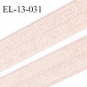 Elastique pré plié 13 mm lingerie couleur beige rosé brillant grande marque fabriqué en France largeur 13 mm prix au mètre