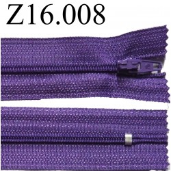 fermeture éclair longueur 16 cm couleur violet non séparable zip nylon largeur 2.5 cm