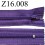 fermeture éclair longueur 16 cm couleur violet non séparable zip nylon largeur 2.5 cm