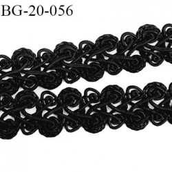 Galon ruban passementerie 20 mm synthétique très belle couleur noir lumineux largeur 20 mm prix au mètre