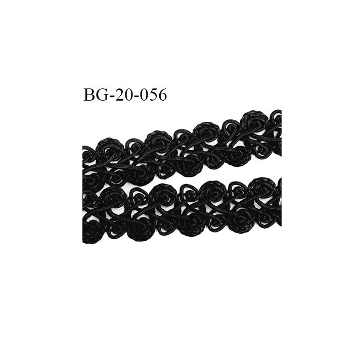 Galon ruban passementerie 20 mm synthétique très belle couleur noir lumineux  largeur 20 mm  prix au mètre