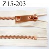 fermeture 15 cm couleur écru non séparable zip glissière en métal métal couleur cuivre largeur 3,8 cm largeur du zip 8 mm