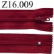 fermeture éclair longueur 16 cm couleur rouge bordeau non séparable zip nylon largeur 2.5 cm