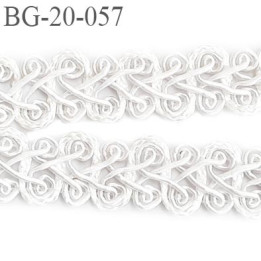 Galon ruban passementerie 20 mm synthétique très belle couleur blanc lumineux  largeur 20 mm  prix au mètre
