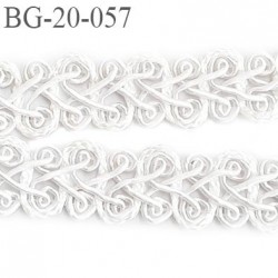 Galon ruban passementerie 20 mm synthétique très belle couleur blanc lumineux largeur 20 mm prix au mètre