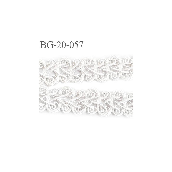 Galon ruban passementerie 20 mm synthétique très belle couleur blanc lumineux  largeur 20 mm  prix au mètre