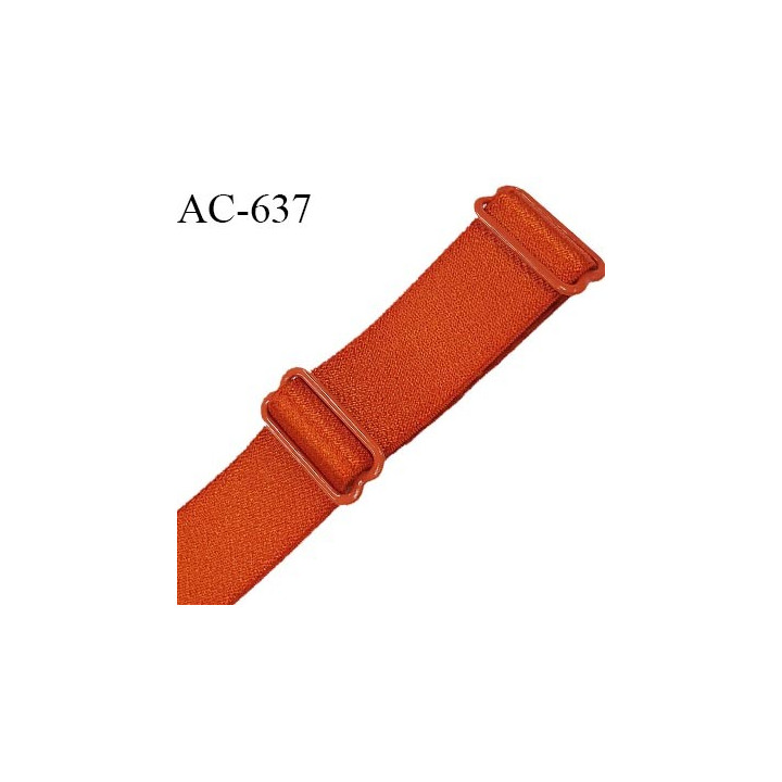 Bretelle 16 mm lingerie SG 2 barrettes couleur orange cuivré largeur 16 mm longueur 48 cm très haut de gamme prix à la pièce