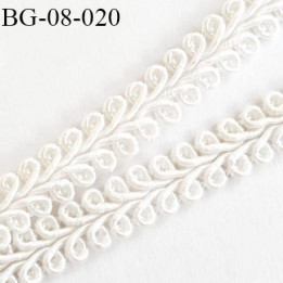 galon ruban rangé en serpentin couleur blanc largeur 8 mm  prix au mètre