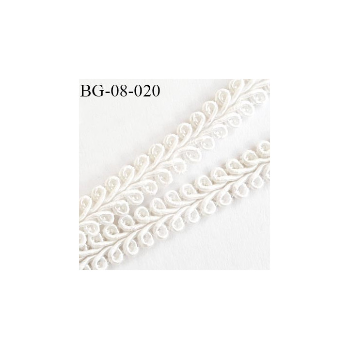 galon ruban rangé en serpentin couleur blanc largeur 8 mm  prix au mètre