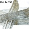 Galon ruban 12 mm lurex couleur argent brillant largeur 12 mm prix au mètre