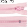 fermeture zip longueur 20 cm couleur rose non séparable largeur 2.4 cm glissière nylon largeur 4 mm